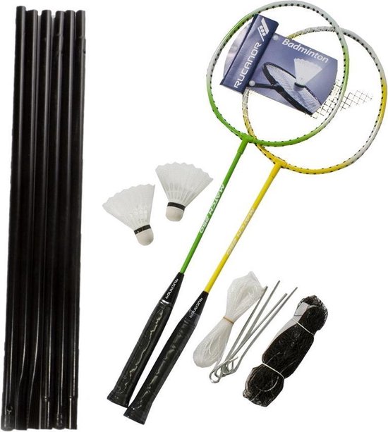 Rucanor Badmintonracket - groen/geel/wit SET