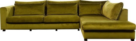 4x6 SOFA hoekbank – ruim met losse kussens – fluweel groen | bol.com