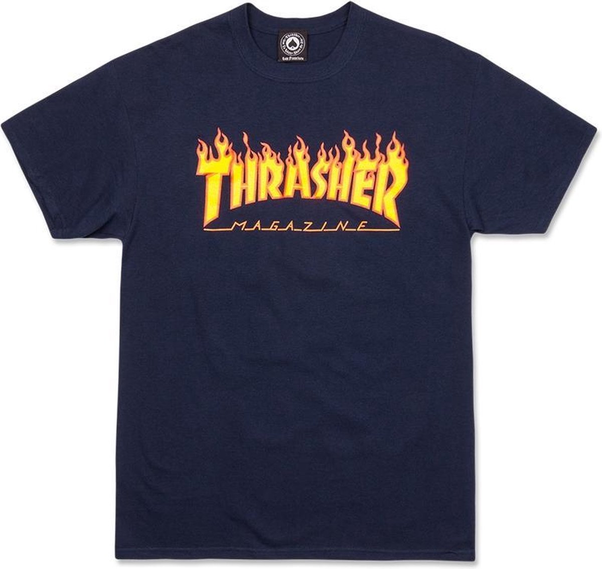 THRASHER - FLAME T-SHIRT - NAVY BLUE