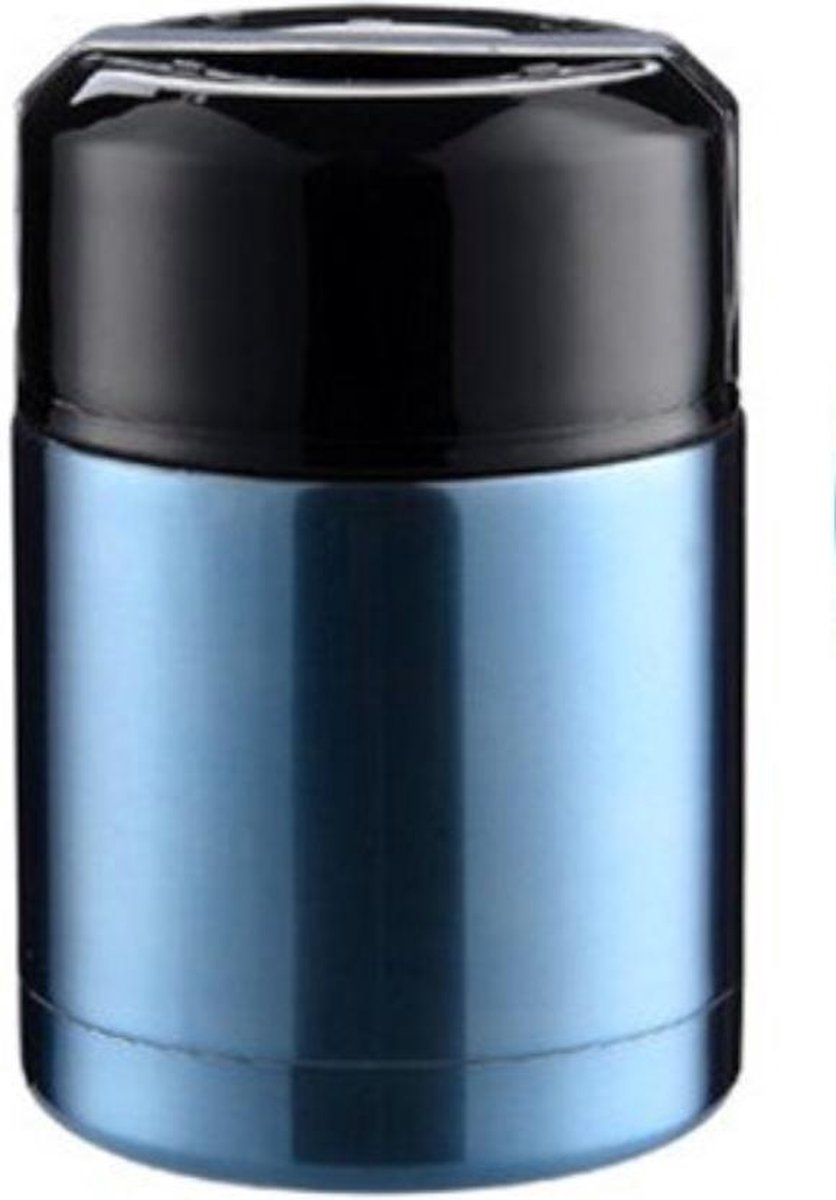 WiseGoods - Luxe Thermos Lunchbox - Voedselcontainer - Voedseldrager - Soep Thermos - RVS Broodtrommel - Thermocup - Blauw
