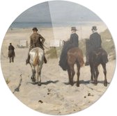 Morgenrit langs het strand | Anton Mauve | 1876 | Ronde Plexiglas | Wanddecoratie | 80CM x 80CM | Schilderij | Oude meesters | Foto op plexiglas