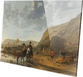 Rivierlandschap met ruiters | Aelbert Cuyp | 1653 - 1657 | Plexiglas | Wanddecoratie | 150CM x 100CM | Schilderij | Oude meesters | Foto op plexiglas