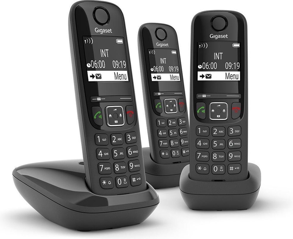 Gigaset AS690 Trio DECT-telefoon Zwart Nummerherkenning