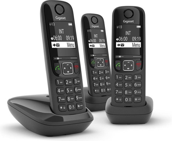 Gigaset AS690 Trio DECT-telefoon Zwart Nummerherkenning foto 2