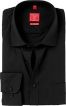 Redmond regular fit overhemd - zwart - Strijkvriendelijk - Boordmaat: 41/42