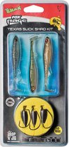 Fox Rage Ready Rig Texas Slick Shad Kit - 7.79lb - 0.22mm - 1m - 7g - Haakmaat 1/0 - Assorti