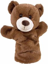 Pluche bruine beer handpop knuffel 25 cm - Beren knuffels - Poppentheater speelgoed kinderen