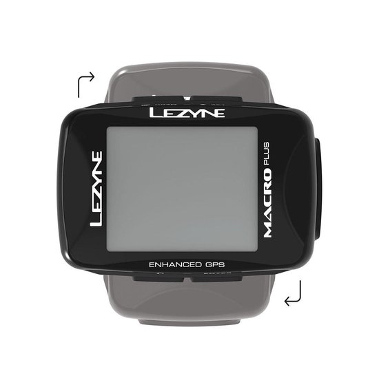 Lezyne Macro Plus GPS - GPS-fietscomputer - Bluetooth - Accu 28 uur - X-Lock Standard Mount - Scherm 32.6x39.8 mm - Zwart