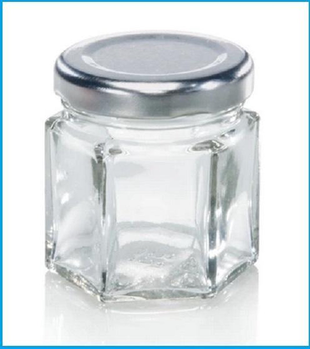 Leifheit 3208 Jampot Zeshoekig 47 ml Glas/Zilver (set van 3 stuks)