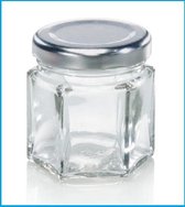 Leifheit 3208 Pot à confiture hexagonal 47 ml verre / argent (lot de 3 pièces)