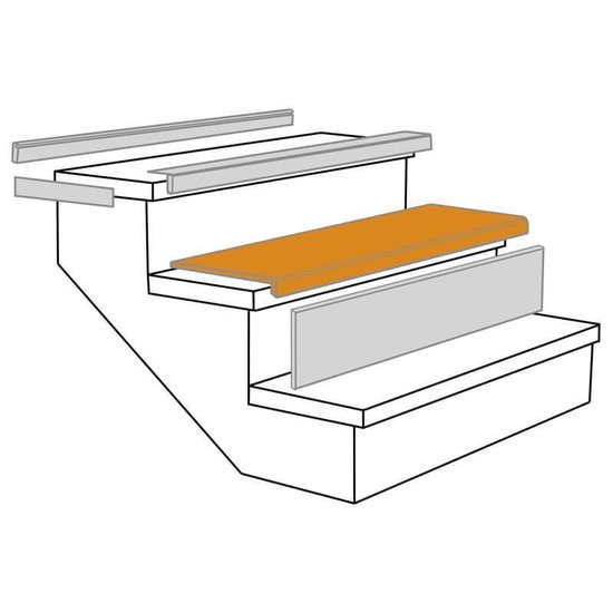 Marche pour rénovation d'escalier chêne clair, L.130 x l.38 cm