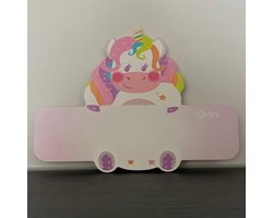 Naambord Eenhoorn - Kind - Meisje - Jongen - Hout - Dekori - Babykamer - Kinderkamer