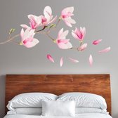 Muursticker magnolia boom | wanddecoratie bloemen slaapkamer volwassen | Ook geschikt als deursticker of raamsticker