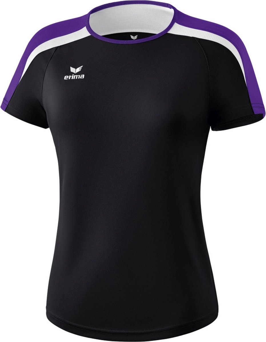 Erima Liga 2.0 T-Shirt Dames - Zwart / Donker Violet / Wit | Maat: 40