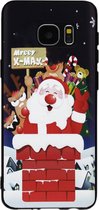 ADEL Siliconen Back Cover Softcase Hoesje Geschikt voor Samsung Galaxy S7 - Kerstmis Kerstman