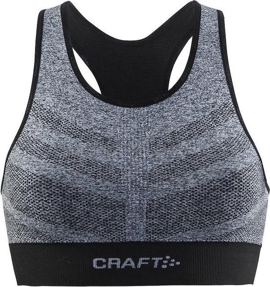 Craft Comfort Mid Impact Sport BH's grijs/zwart Maat XS