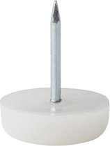 Meubelglijder kunststof wit diameter 1,8 cm (zakje 20 stuks)