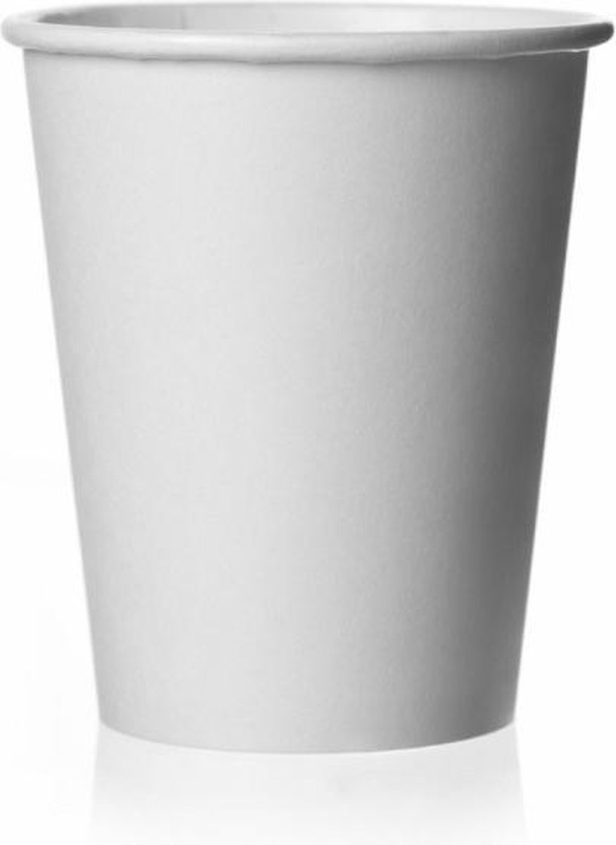 BIOZOYG Witte recyclebare papieren bekers met EcoUp© Icon en verfcoating op waterbasis, 1000 biologisch afbreekbare wegwerpkoffiebeker 200 ml, 200 ml, koffiebeker, wegwerpbeker