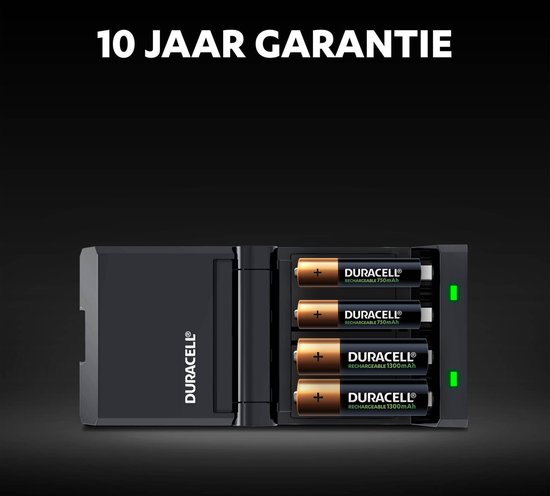 Duracell Batterijlader – Laadt op in 45 minuten, inclusief 2 AA en 2 AAA batterijen - Duracell