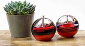 Olielamp Rood Zwart Boheems Kristal Luxe Kristalcadeau