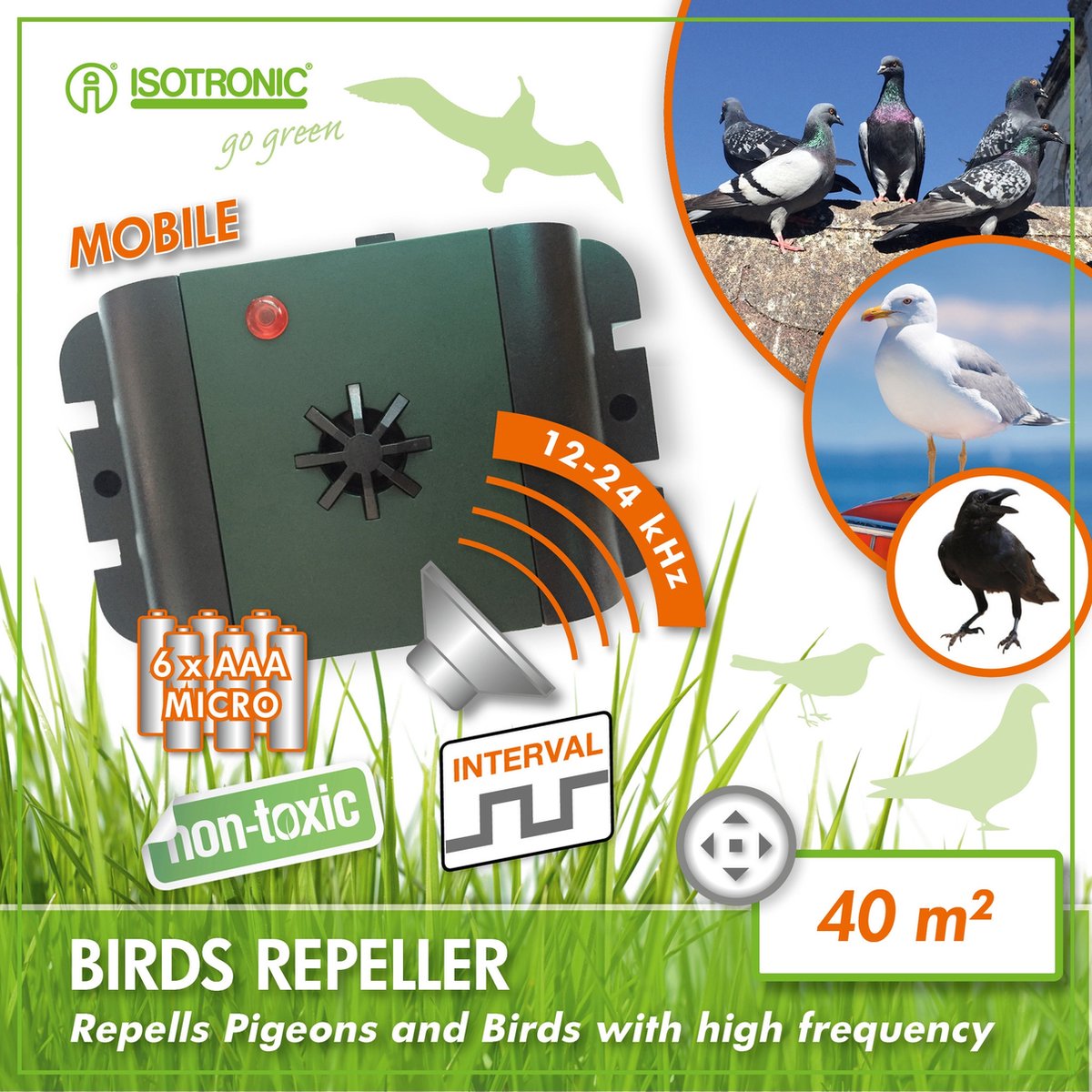 Isotronic Mobiele Vogelverjager