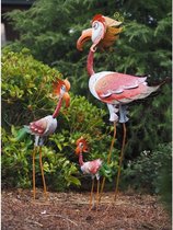Tuinbeeld - Flamingo licht middel - 85 cm hoog