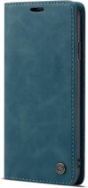 Leder bookcase voor iPhone XR - blauw - CaseMe