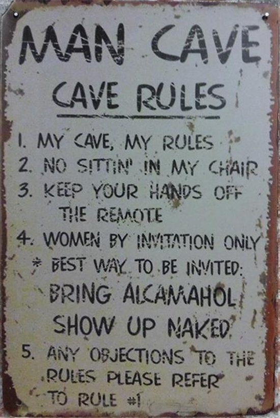 Panneau mural, règles de la grotte, Mancave, Décoration murale, émail