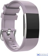 Horloge band | geschikt voor de Fitbit Charge 2 | siliconen sport armband| activity tracker | lila | large