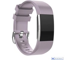 Horloge band | geschikt voor de Fitbit Charge 2 | siliconen sport armband| activity tracker | lila | large