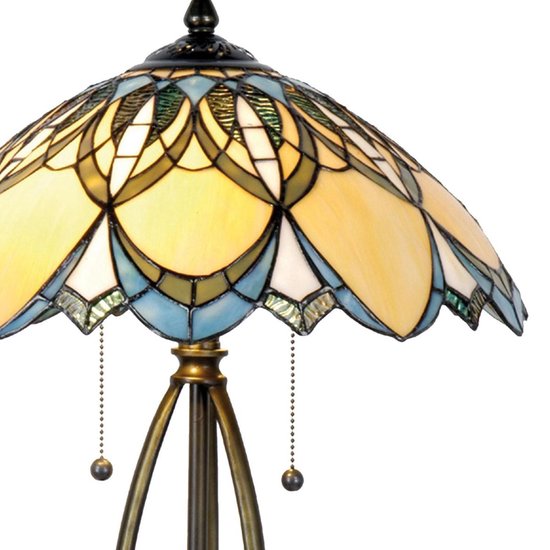 Lumilamp Tiffany Tafellamp Ø 40x60 cm Blauw Beige Glas