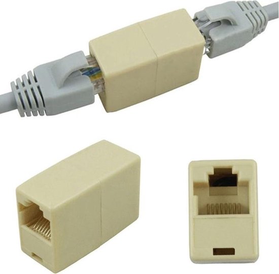 Koppelstuk voor internetkabel - Netwerk verlengstukje - RJ45 connector -  Cat 5e en 6e... | bol.com