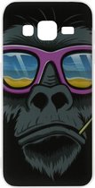 ADEL Siliconen Back Cover Softcase Hoesje Geschikt Voor Samsung Galaxy J3 (2015)/ J3 (2016) - Apen Gorilla