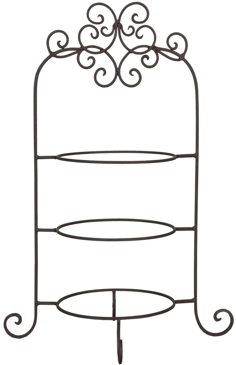 Clayre & Eef Etagère voor 3 borden 36x28x54 cm Bruin IJzer