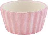 Clayre & Eef | Kom Ø 9*5 cm / 0,1L | Pink | Keramiek | Rond | Ribbels | 6CE0460P