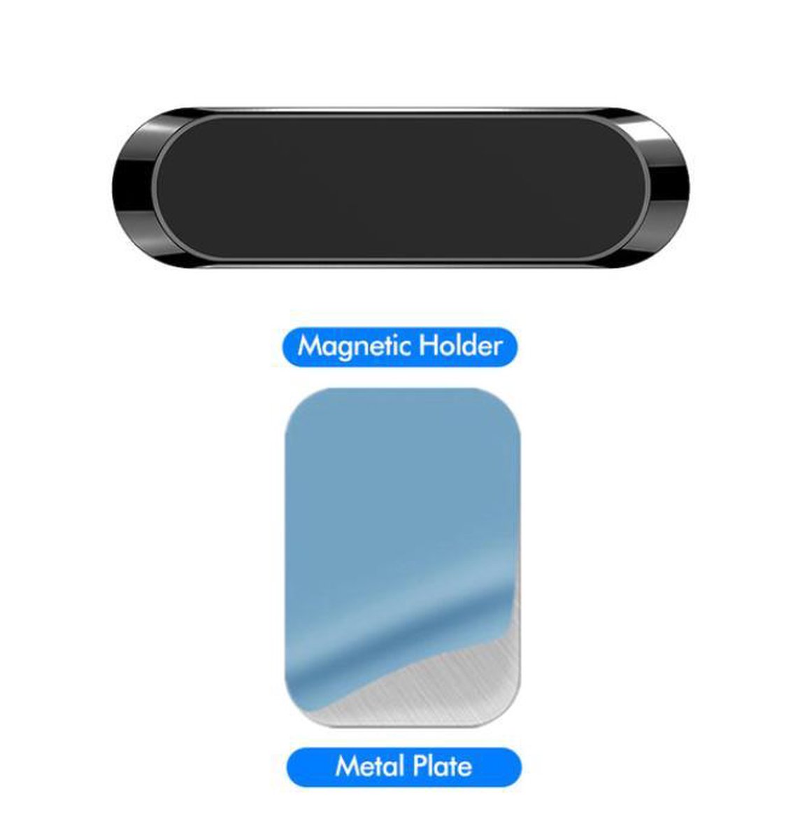 DrPhone A7 Mini Magneet Strip – Magnetische Mobiele Telefoniehouder – Smartphone Autohouder - Universeel – Zwart voor iPhone 13 / 12 / Samsung S21 / Note 20 voor iPhone 13 / 12 / Samsung S21 / Note 20