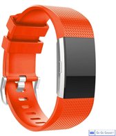 Horloge band | geschikt voor de Fitbit Charge 2 | siliconen sport armband| activity tracker | oranje | large