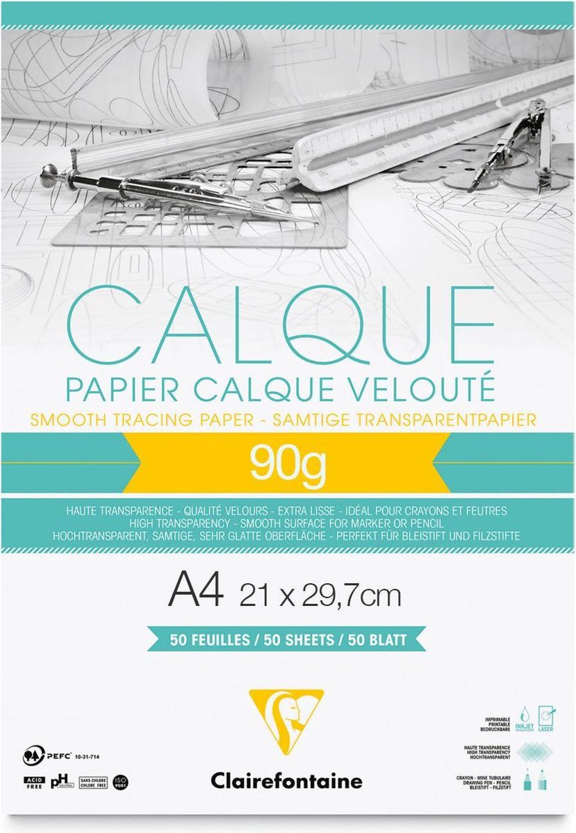 Clairefontaine Calque 90g Overtrekpapier – A4 - Clairefontaine