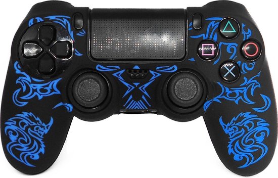 PS4 Controller Silicone Hoes Playstation 4 – Tribal Dragon Blue
