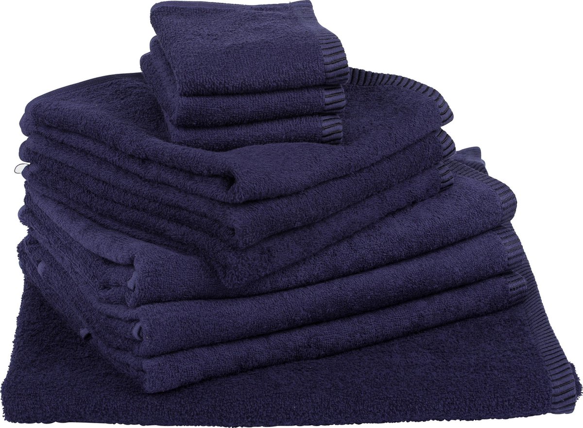ARTG Towelzz ARTG Towelzz Handdoekenset Donkerblauw French Navy Donkerblauw 10 Gastendoekjes 4 Handdoeken 4 Strandhanddoeken