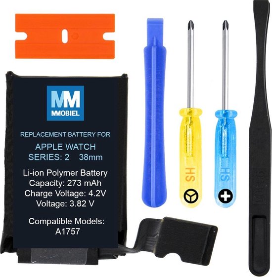 MMOBIEL Batterij Repair Kit voor Apple Watch Series 2 42mm Li Ion 334 mAh 1.17 Wh bol
