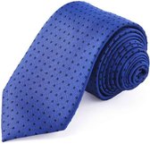 Zijden stropdassen - stropdas heren ThannaPhum Zijden stropdas blauw met zwarte blokjes