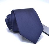 Zijden stropdassen - stropdas heren -ThannaPhum Donkerblauw effen zijden stropdas