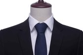 Zijden stropdassen - stropdas heren ThannaPhum Zijden stropdas donkerblauw met blauwe stippen