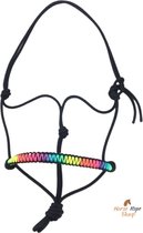 Touwhalster 'Rainbow' zwart maat pony | regenboog touwproducten halster zwart