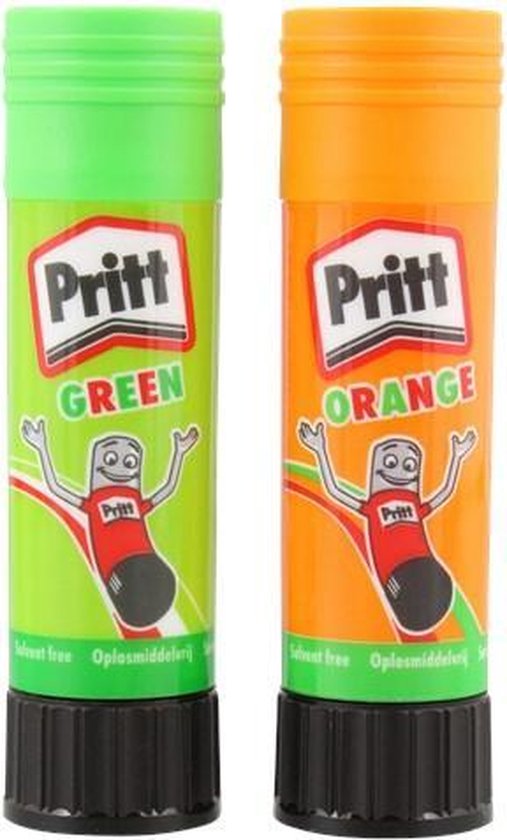 Pritt Lijmstift | Groen & Oranje | 2 Stiften Gekleurde Lijm | bol.com