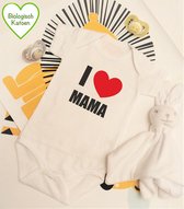 Rompercity - Design Romper I LOVE MAMA / Biologisch Katoen / Geboorte Cadeau / Maat 62/68