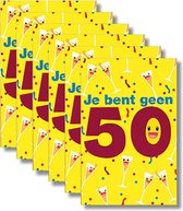 6 MAP wenskaarten met envelop - Gefeliciteerd - 50 - Leeftijd - 15 x 10 cm