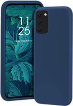 HB Hoesje Geschikt voor Samsung Galaxy S20 - Siliconen Back Cover - Donker Blauw