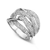 Silver Rose -R2038W-64 -Ring -925 Zilver gerodineerd -Cubic Zirkonia